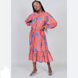 New Raquel Allegra nomad orange silk paisley dress 🧡